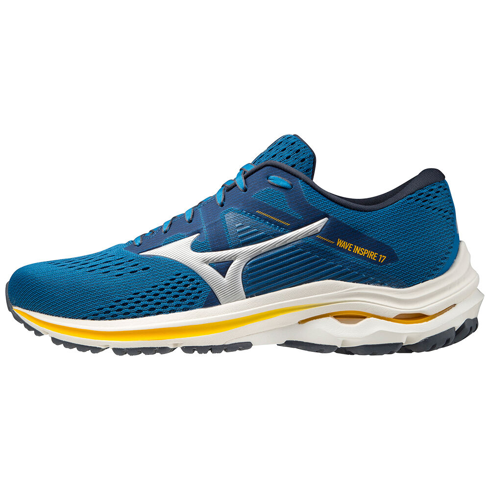 Mens Mizuno Wave Inspire 17 Running Shoes Blue/Silver Philippines (TFXBZH613)